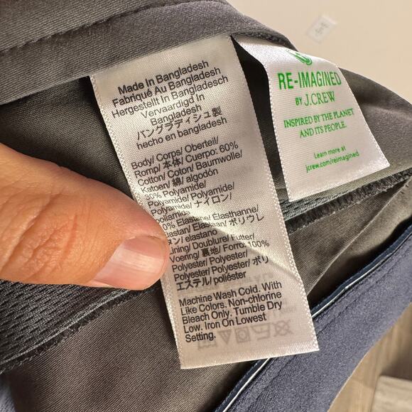 J.Crew 484 Slim Tech Pants Mens 31x32 Gray Stretch Performance Tapered Leg Chino - Picture 8 of 9